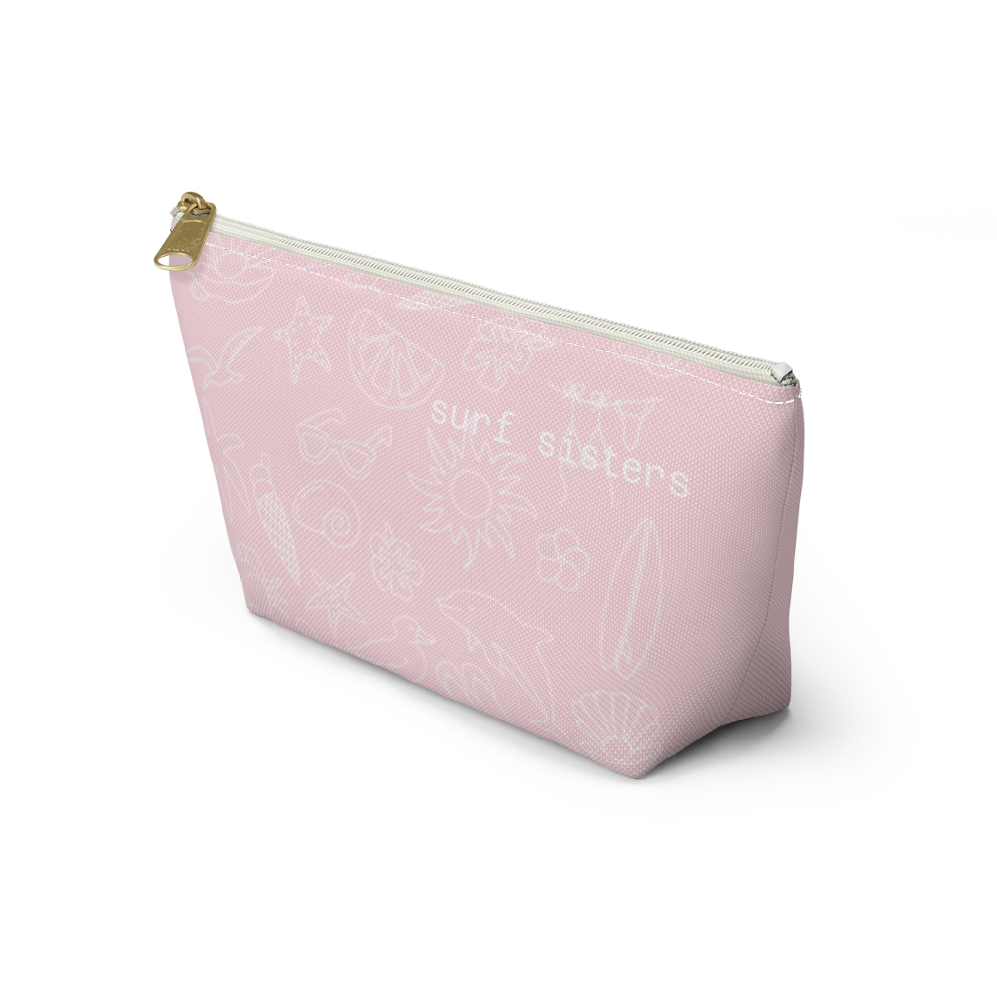 Image of SURF SISTERS by Naz: Pink Floral Accessory Pouch — T-Bottom Makeup Bag