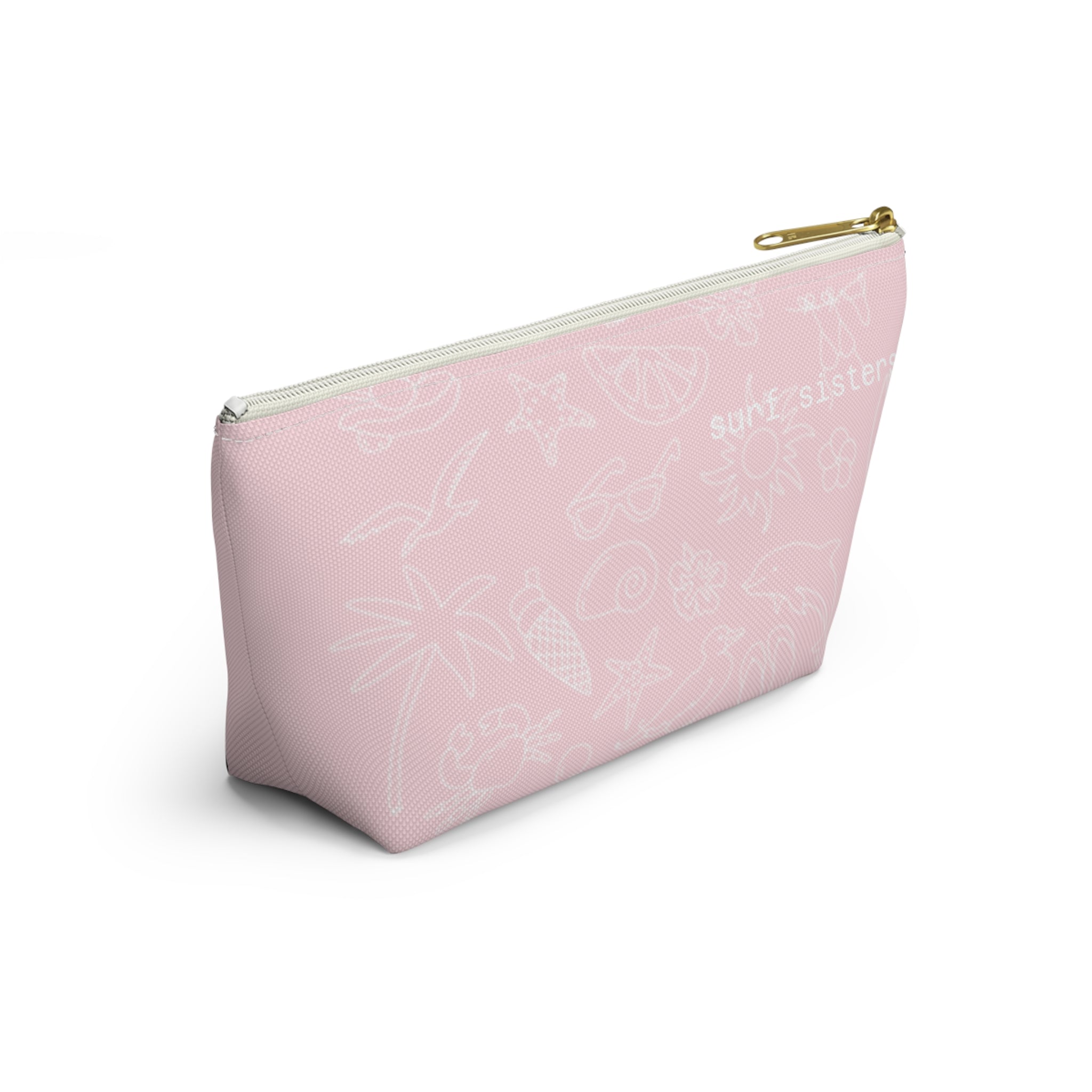 Image of SURF SISTERS by Naz: Pink Floral Accessory Pouch — T-Bottom Makeup Bag