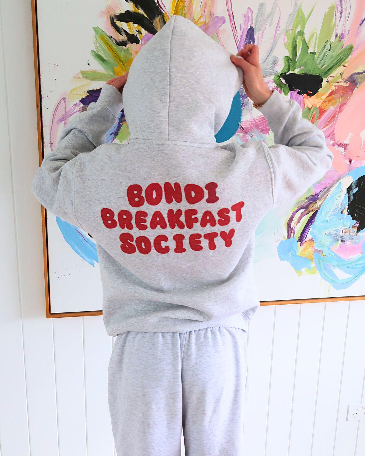 Strawberry - White Marle Hoodie