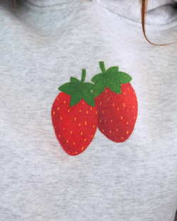 Image of Strawberry - White Marle Hoodie