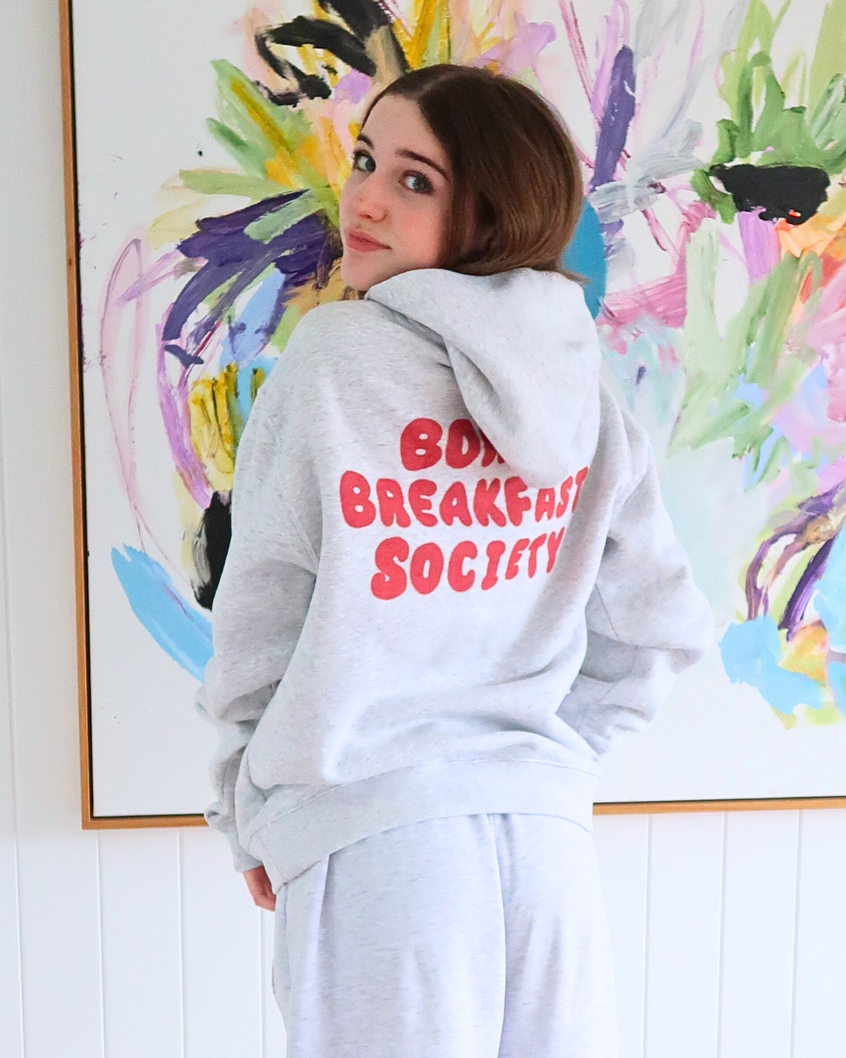 Strawberry - White Marle Hoodie