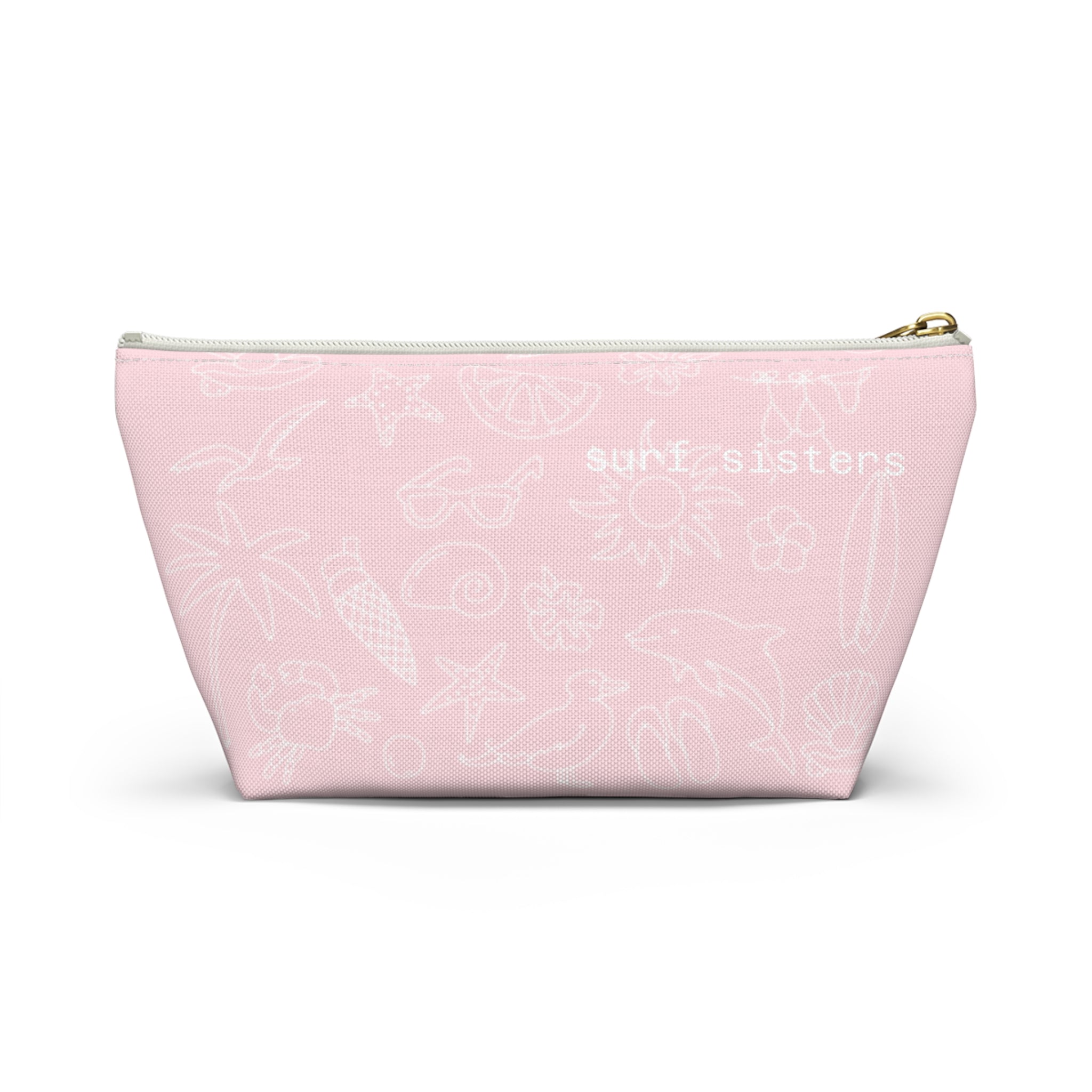Image of SURF SISTERS by Naz: Pink Floral Accessory Pouch — T-Bottom Makeup Bag