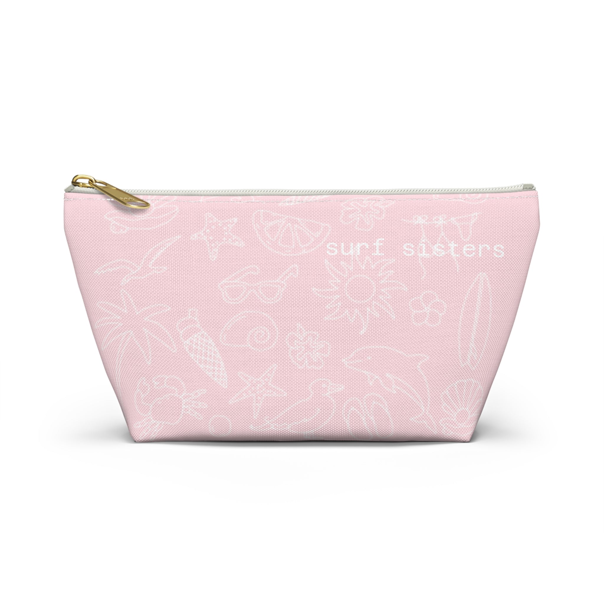 Image of SURF SISTERS by Naz: Pink Floral Accessory Pouch — T-Bottom Makeup Bag