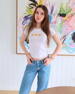 Image of Banana Wo's Organic Rib Baby White Tee