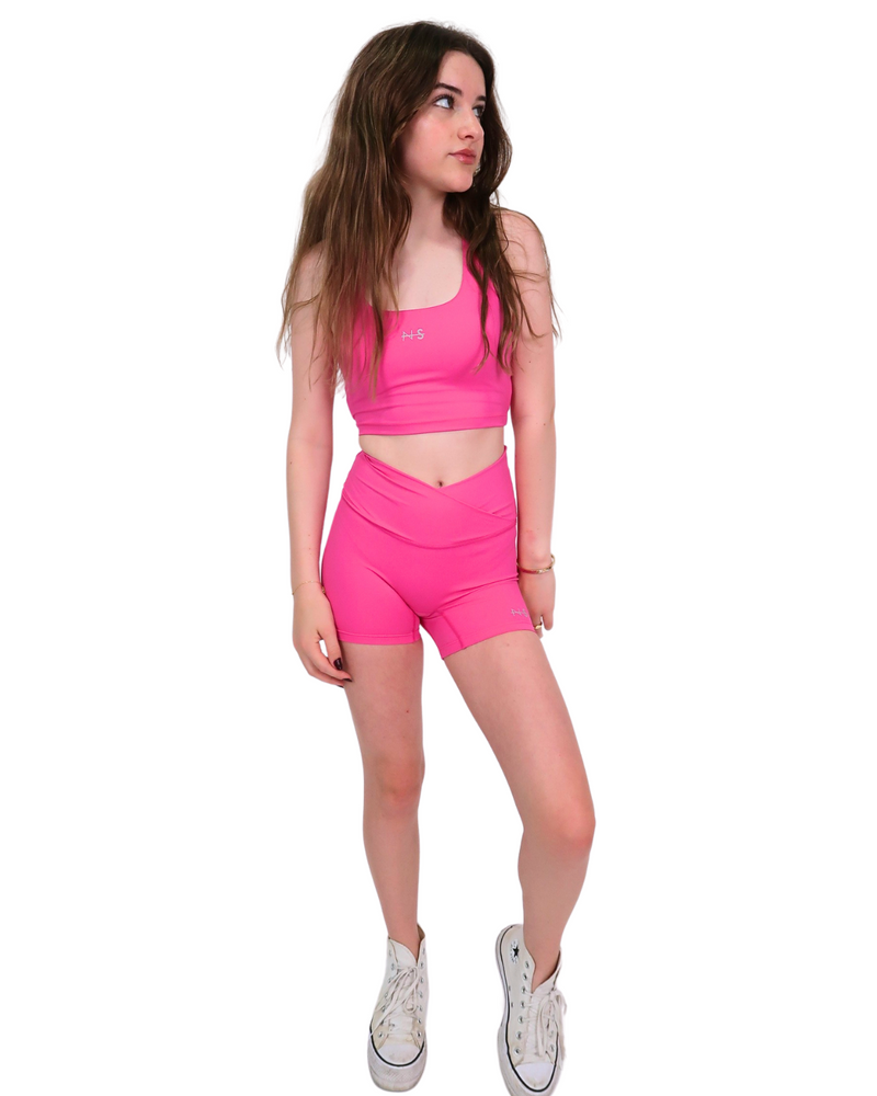 NS women active bike shorts-Pink