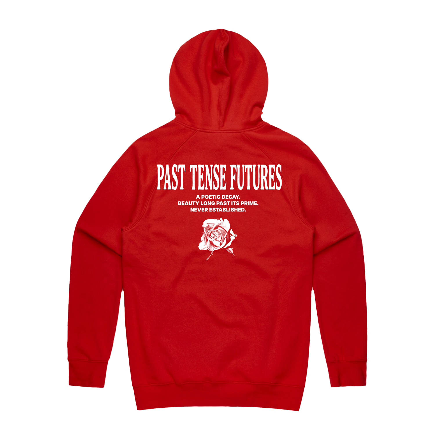 Past Tense Futures Poetic Decay - Red Hoodie