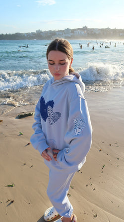 Surf Sisters Dark Heart - Blue Hoodie
