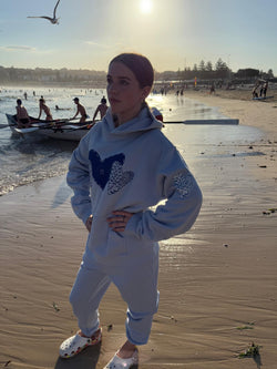 Surf Sisters Dark Heart - Blue Hoodie