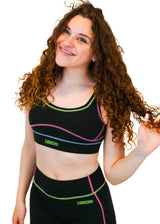 NN Active Contrast Color Stitches Bra - Black