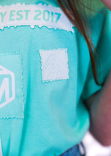 Contrast Colour T Shirt- Green & White