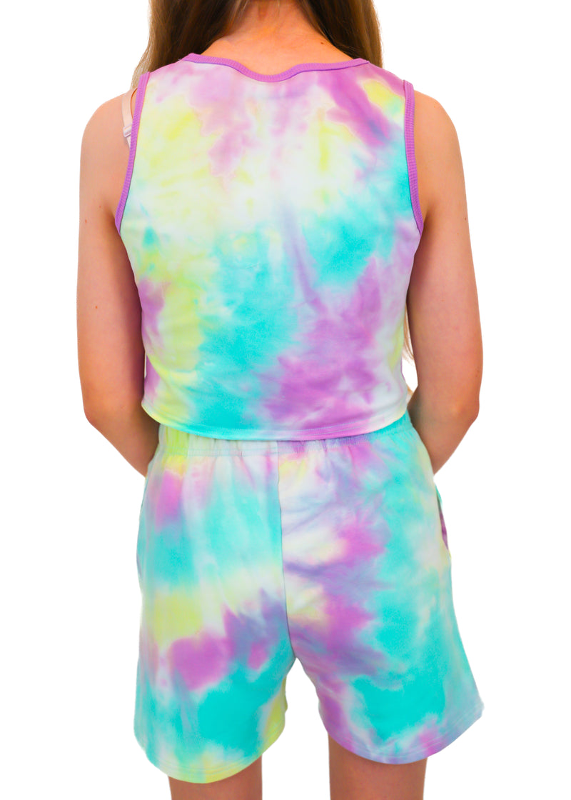 Tie dyed crop tank top Rainbow